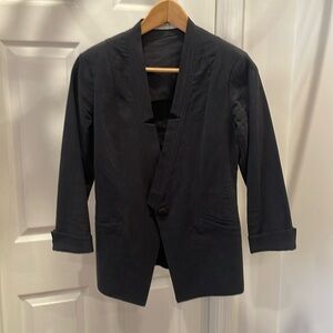 Black Asian Inspired Cotton Linen Blazer